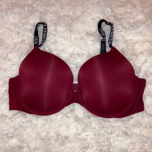 Burgundy VS logo bra